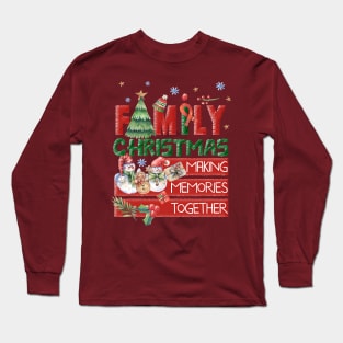 Happy Family Christmas Text Long Sleeve T-Shirt